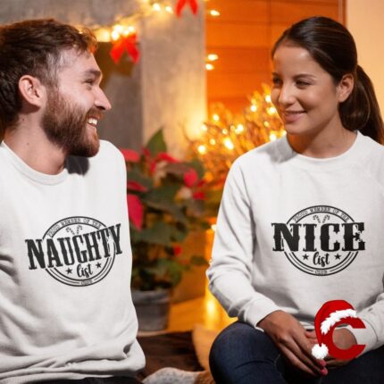 Naughty & Nice List Couples Jumpers - christmaspyjamabox.co.uk